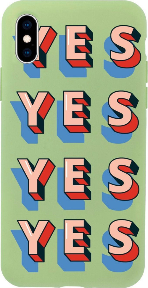 İphone X Yes Retro Tasarımlı Yeşil Telefon Kılıfı