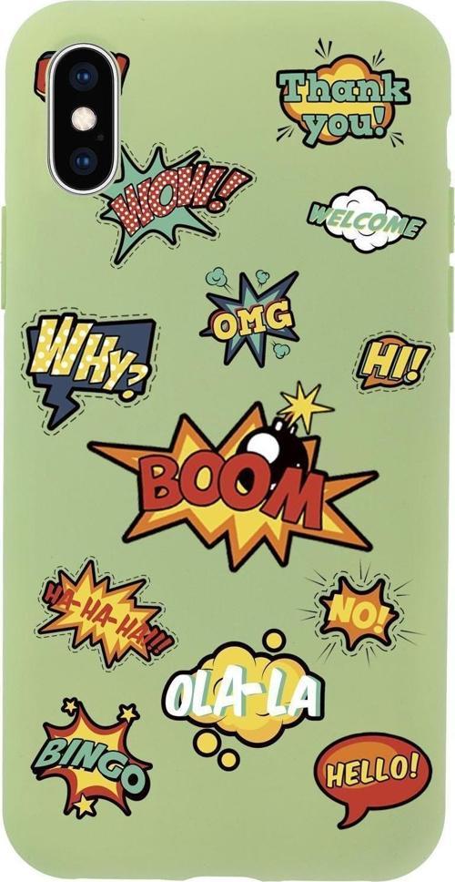 İphone Xs Max Stickers Desenli Premium Silikonlu Telefon Kılıfı