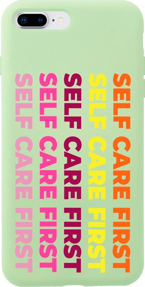 İphone 8 Plus Self Care Fırst Tasarımlı Yeşil Telefon Kılıfı