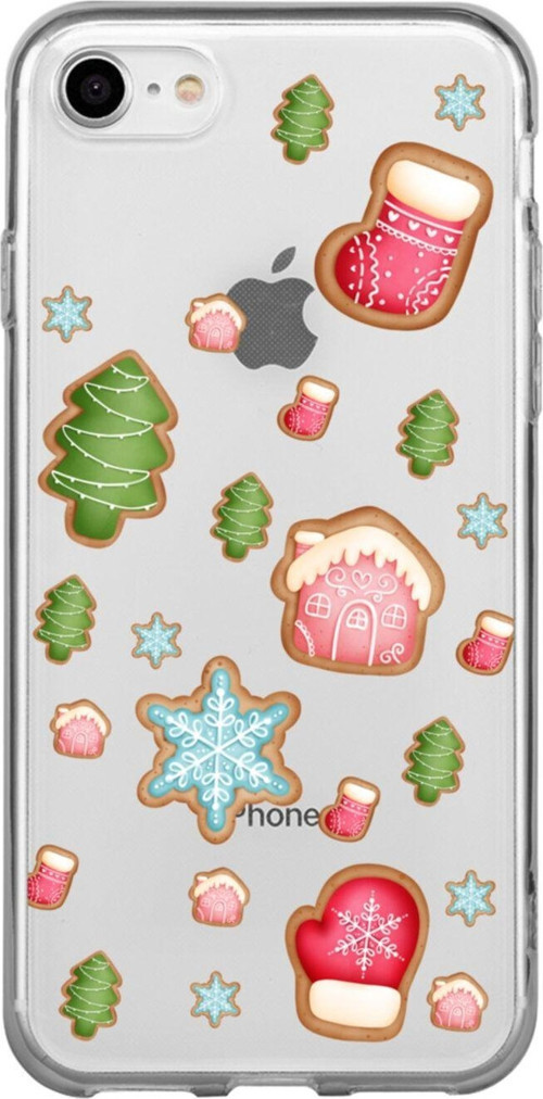 İphone Se Christmas Tasarımlı Şeffaf Telefon Kılıfı