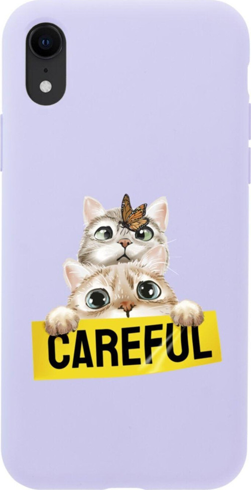 İphone Xr Careful Tasarımlı Lila Telefon Kılıfı