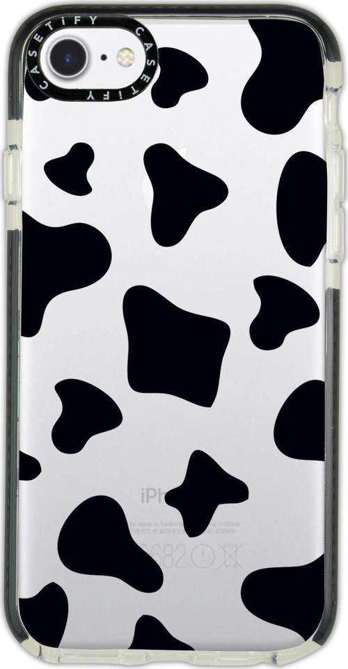 İphone 6 Casetify Inek Desenli Anti Shock Premium Silikonlu Siyah Kenar Detaylı Telefon Kılıfı