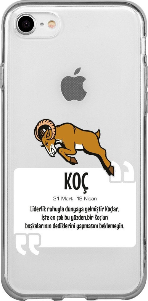 İphone Se Koç Burcu Desenli Şeffaf Telefon Kılıfı