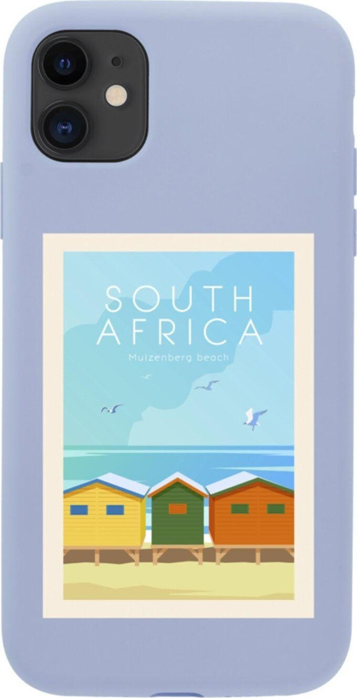 Iphone 11 South Africa Tasarımlı Lila Telefon Kılıfı