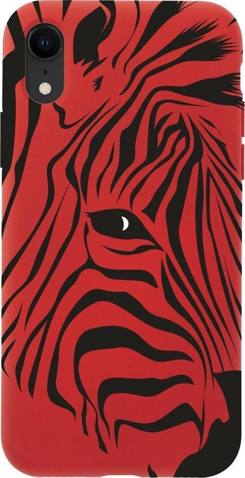 İphone Xr Zebra Head Tasarımlı Kırmızı Telefon Kılıfı