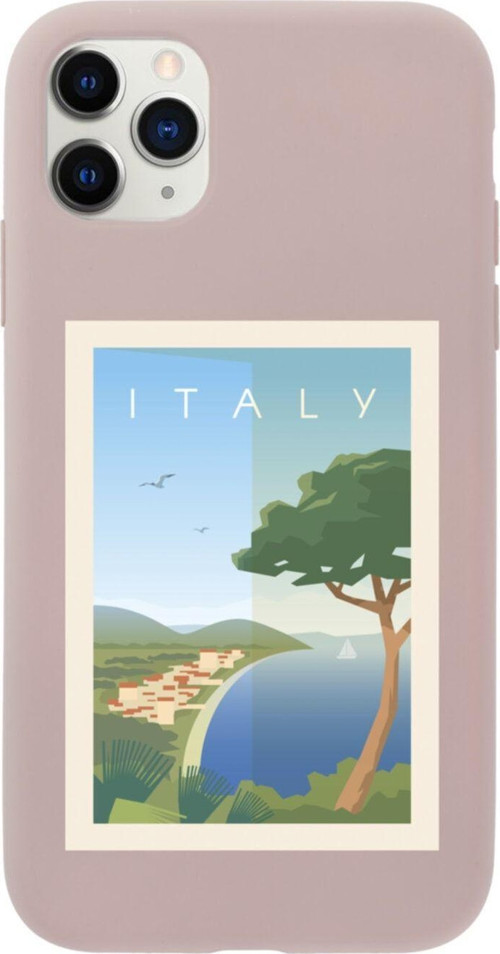 Iphone 11 Pro Max Italy Tasarımlı Pembe Telefon Kılıfı