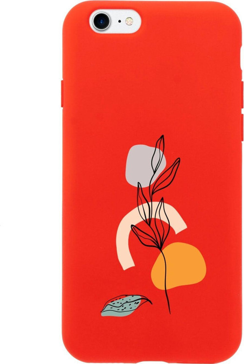 İphone 7 Flowers Tasarımlı Kırmızı Telefon Kılıfı