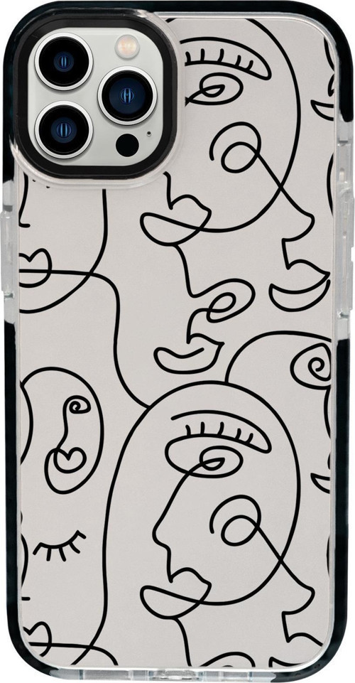 İphone 15 Pro Uyumlu Face Art Desenli Candy Bumper Darbe Emci Silikonlu Telefon Kılıfı
