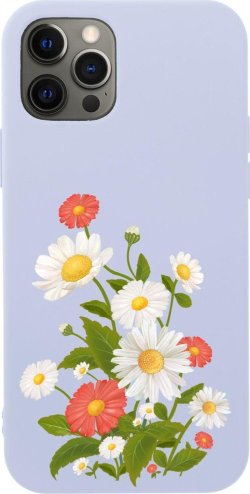 Iphone 12 Pro Max Daisy Tasarımlı Lila Telefon Kılıfı