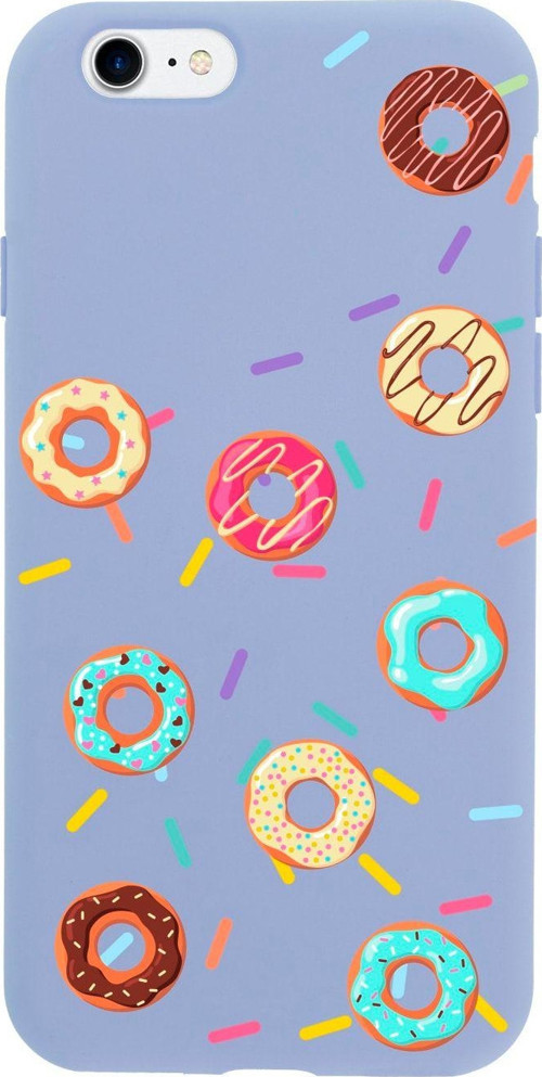 İphone 8 Donuts Tasarımlı Lila Telefon Kılıfı