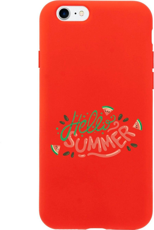 İphone 7 Hello Summer Tasarımlı Kırmızı Telefon Kılıfı