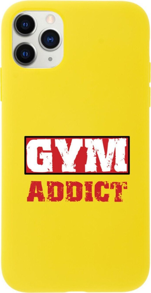 Iphone 11 Pro Gym Addict Tasarımlı Sarı Telefon Kılıfı