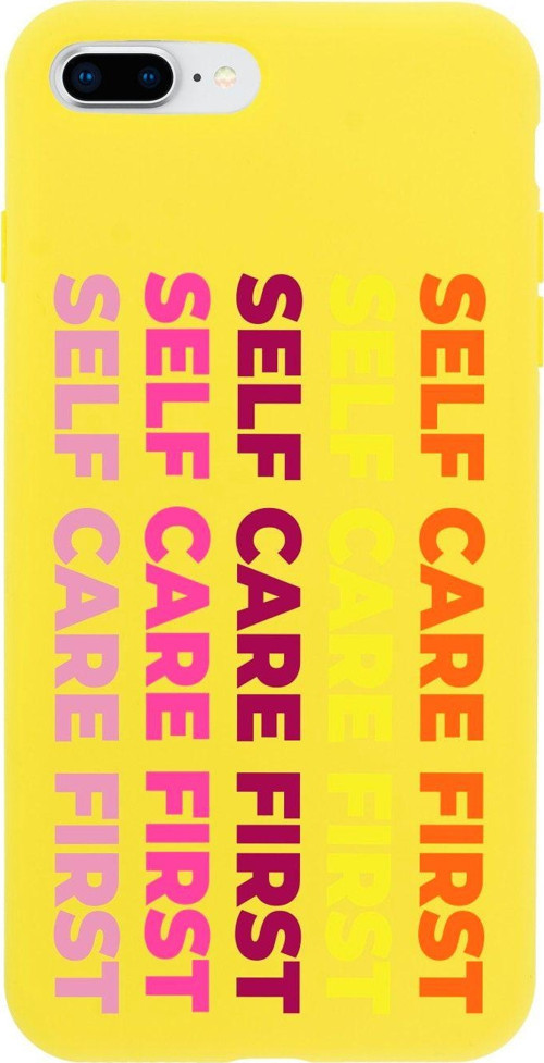 İphone 8 Plus Self Care Fırst Tasarımlı Sarı Telefon Kılıfı