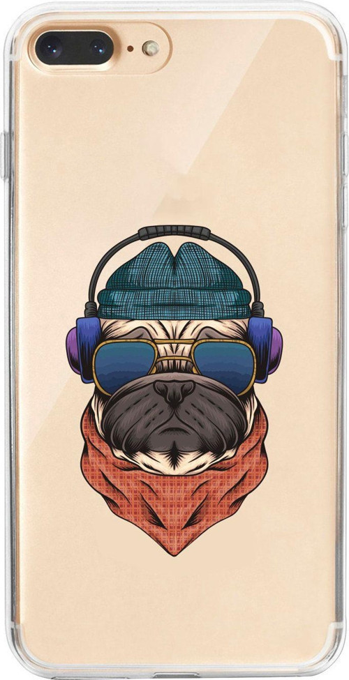 İphone 8 Plus Pug Lens Korumalı Şeffaf Telefon Kılıfı Uyumlu