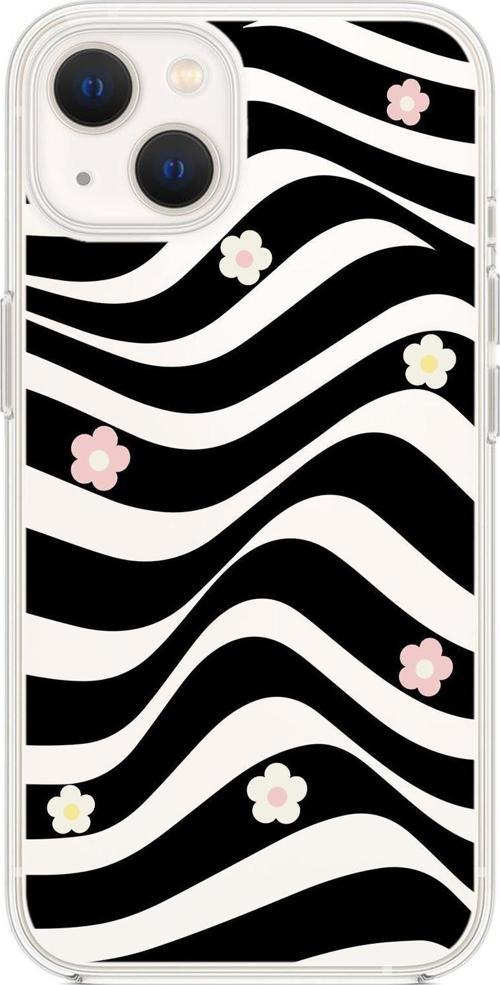 İphone 15 Uyumlu Flowers İn Illusion Premium Şeffaf Silikon Kılıf