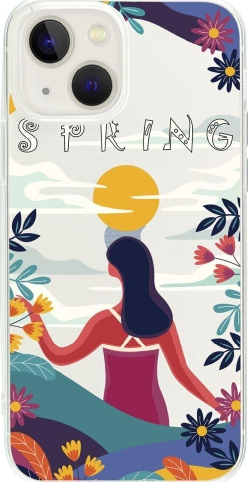 İphone 15 Spring Tasarımlı Şeffaf Telefon Kılıfı