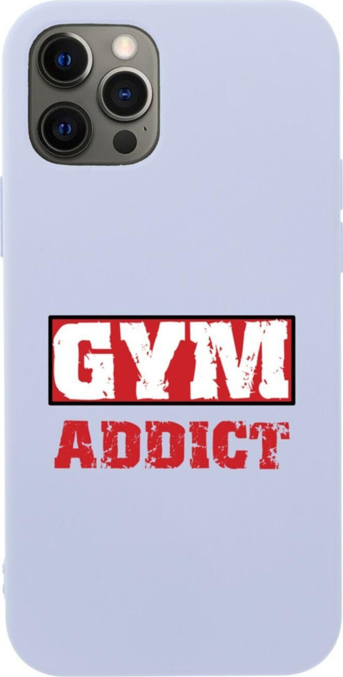 Iphone 12 Pro Gym Addict Tasarımlı Lila Telefon Kılıfı