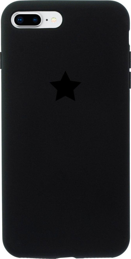 İphone 8 Plus Siyah Tek Yıldız Tasarımlı Siyah Telefon Kılıfı