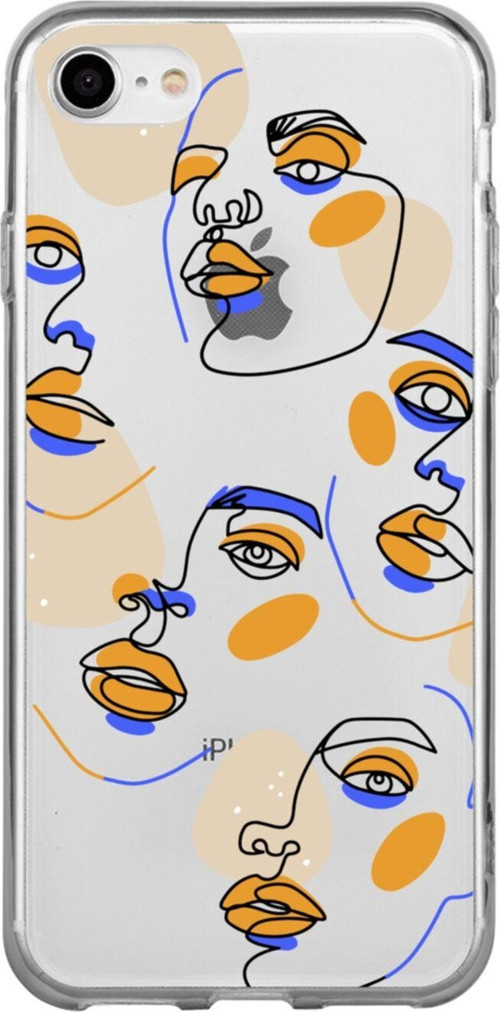 İphone 8 Surreal Face Tasarımlı Şeffaf Telefon Kılıfı
