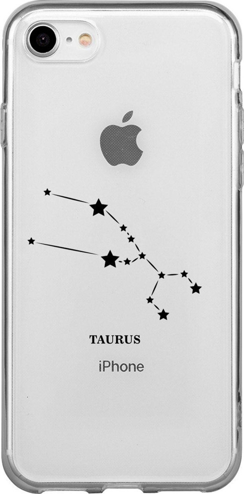 İphone Se Boğa Yıldız Desenli Şeffaf Telefon Kılıfı