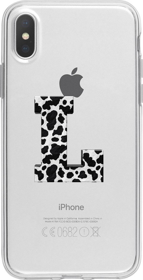 İphone Xs Max L Harfi Desenli Şeffaf Telefon Kılıfı