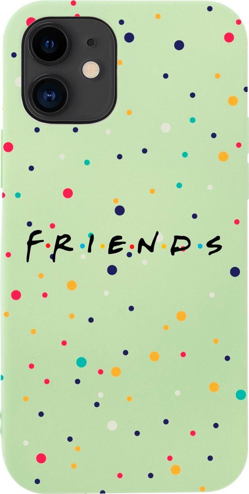 İphone 12 Friends Tasarımlı Yeşil Telefon Kılıfı