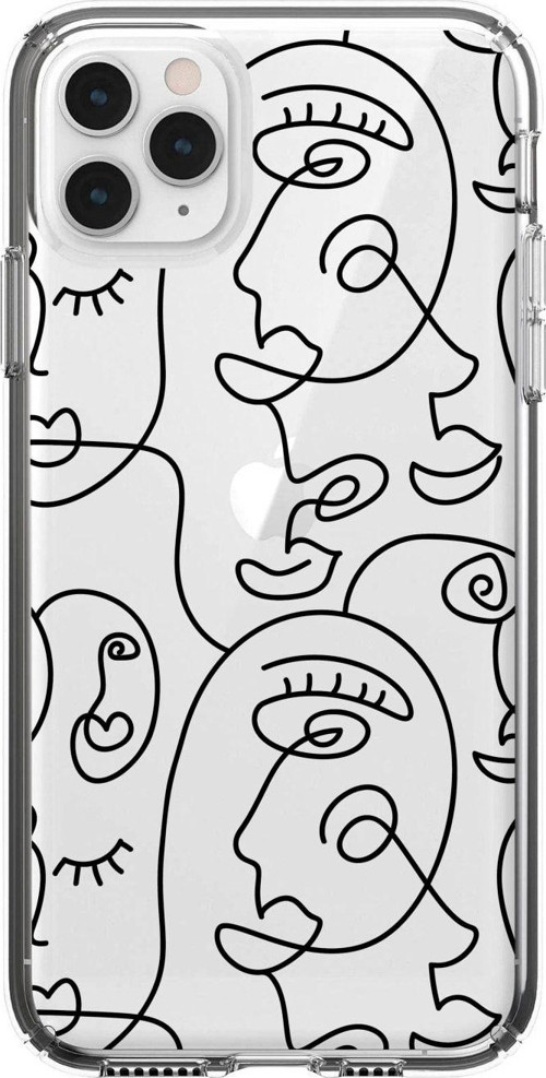Iphone 11 Pro Max Face Art Desenli Premium Şeffaf Silikon Kılıf Şeffaf23