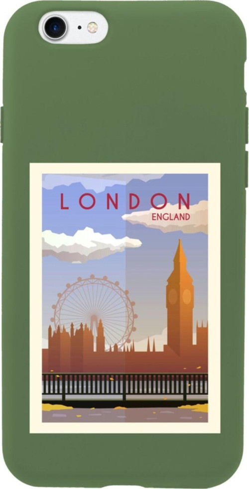İphone 7 London Tasarımlı Haki Telefon Kılıfı