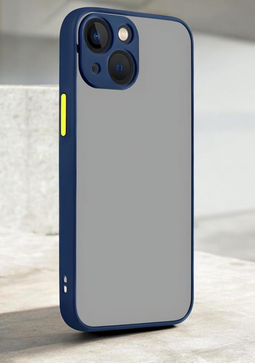 İphone 15 Uyumlu Buzlu Şeffaf Kamera Koruma Çerçeveli Telefon Kılıfı