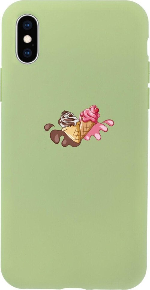 İphone Xs Ice Cream Tasarımlı Yeşil Telefon Kılıfı