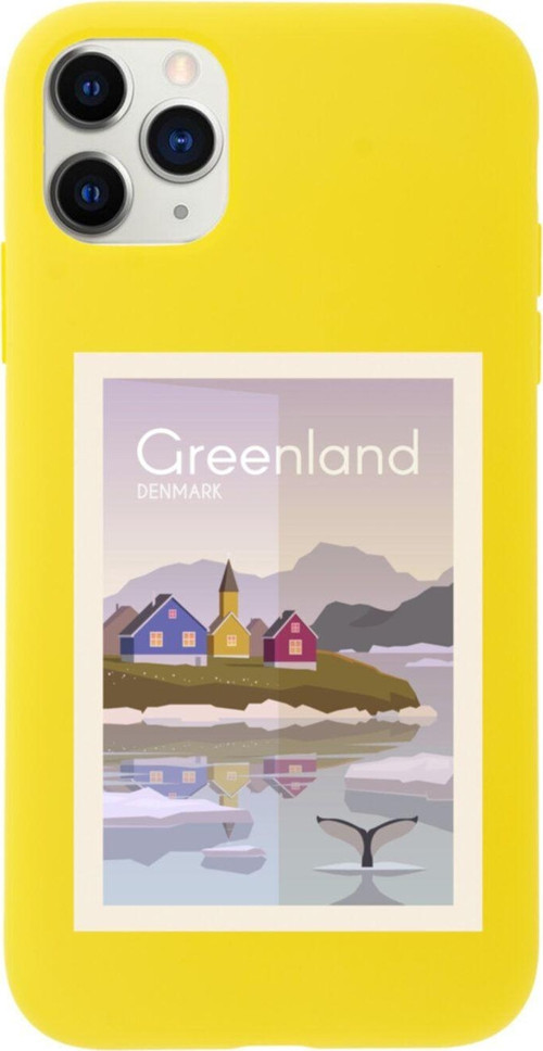Iphone 11 Pro Denmark Greenland Tasarımlı Sarı Telefon Kılıfı