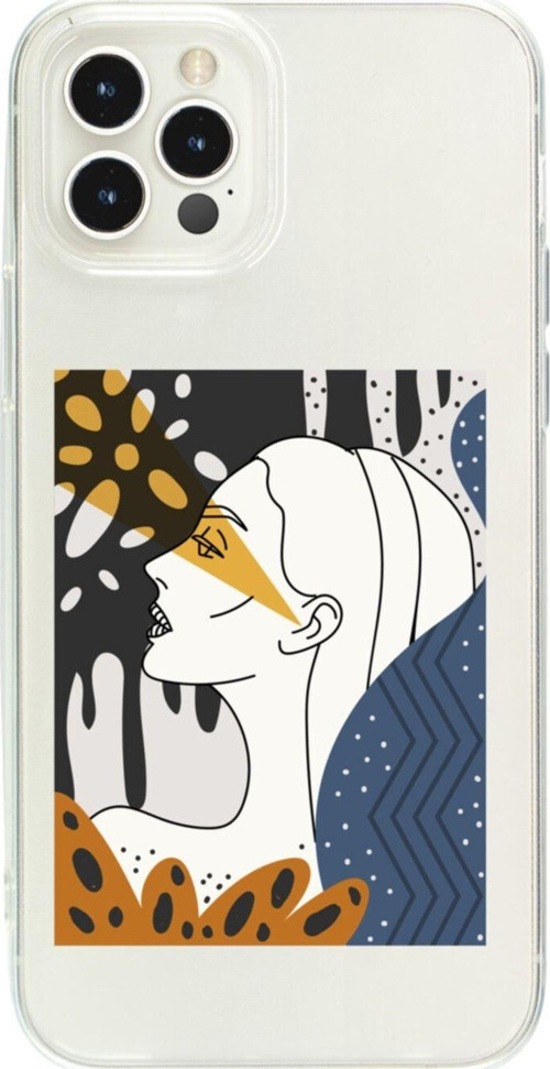 Iphone 12 Pro Face Art Poster Şeffaf Telefon Kılıfı