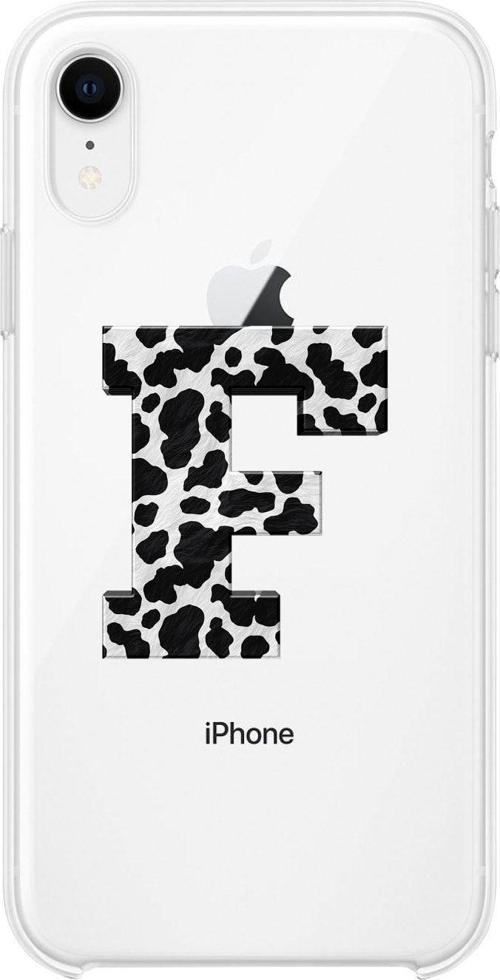 İphone Xr F Harfi Desenli Şeffaf Telefon Kılıfı