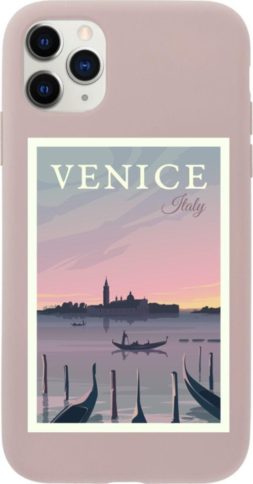 Iphone 11 Pro Max Venice Italy Tasarımlı Pembe Telefon Kılıfı