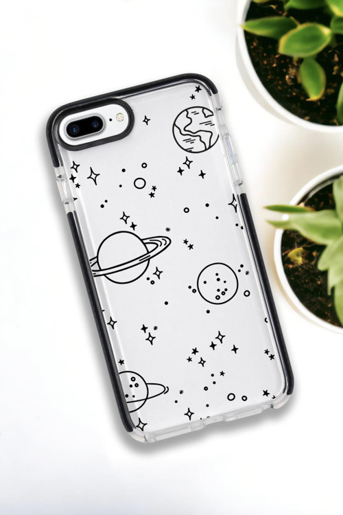 İphone 8 Plus - 7 Plus Uyumlu Galaxy Desenli Premium Silikonlu Lansman Telefon Kılıfı