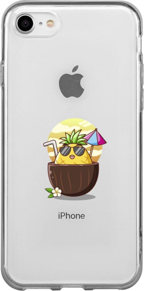 İphone 7 Güneşlenen Ananas Şeffaf Telefon Kılıfı