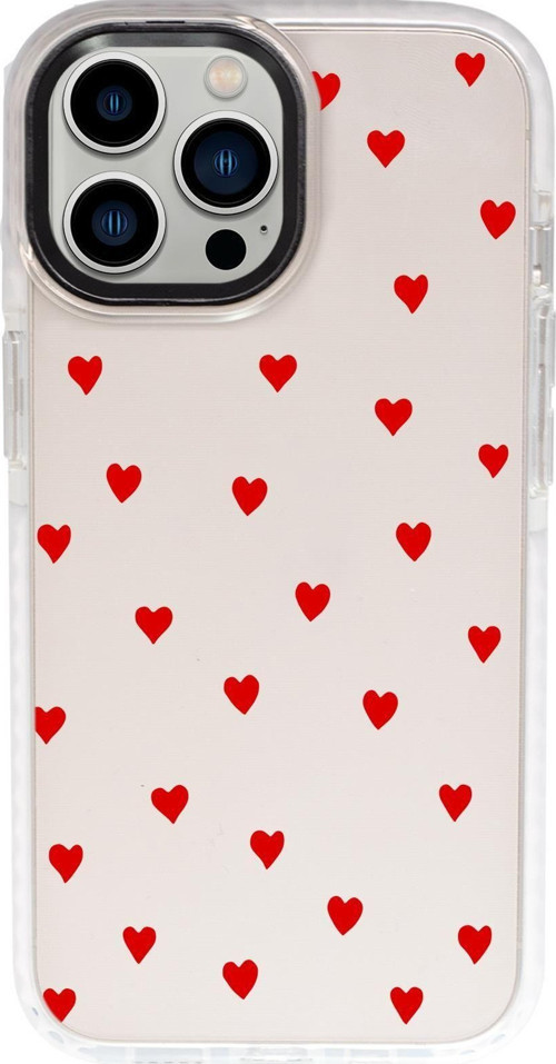 İphone 15 Pro Max Uyumlu Sevimli Kalpler Desenli Candy Bumper Darbe Emci Silikonlu Telefon Kılıfı Mc