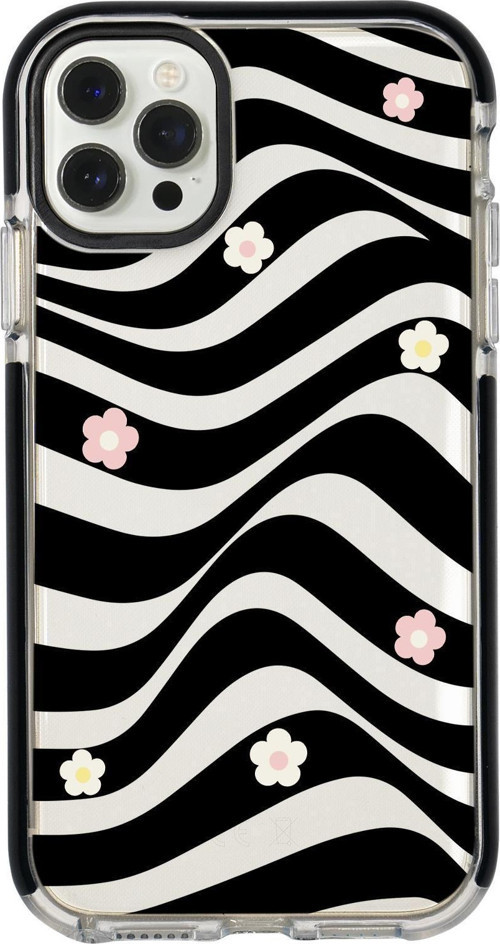 İphone 12 Pro Max Uyumlu Flowers İn Illusion Candy Bumper Silikonlu Telefon Kılıfı