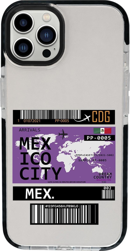 İphone 15 Pro Uyumlu Mexico Ticket Desenli Candy Bumper Darbe Emci Silikonlu Telefon Kılıfı