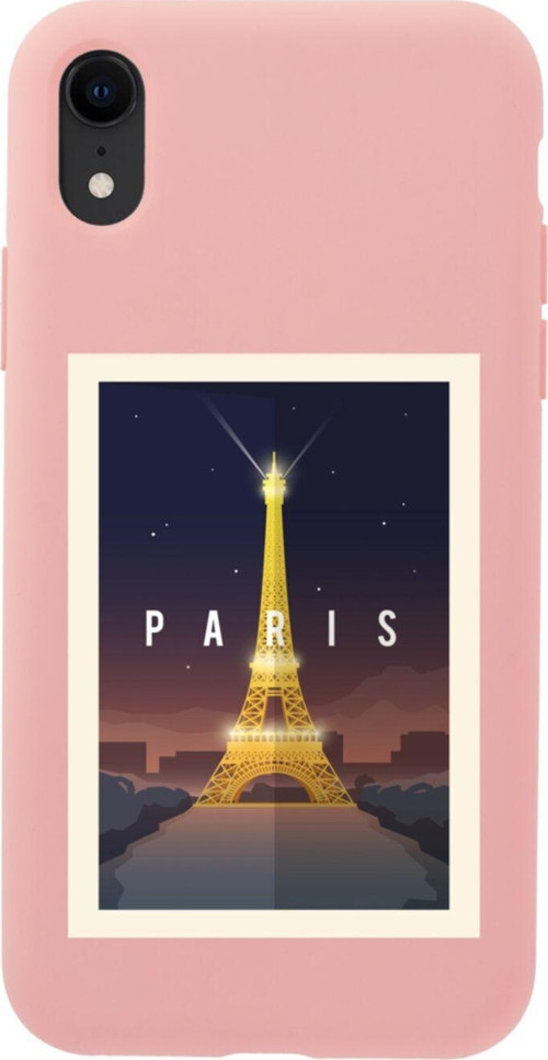 İphone Xr Paris Tasarımlı Pembe Telefon Kılıfı