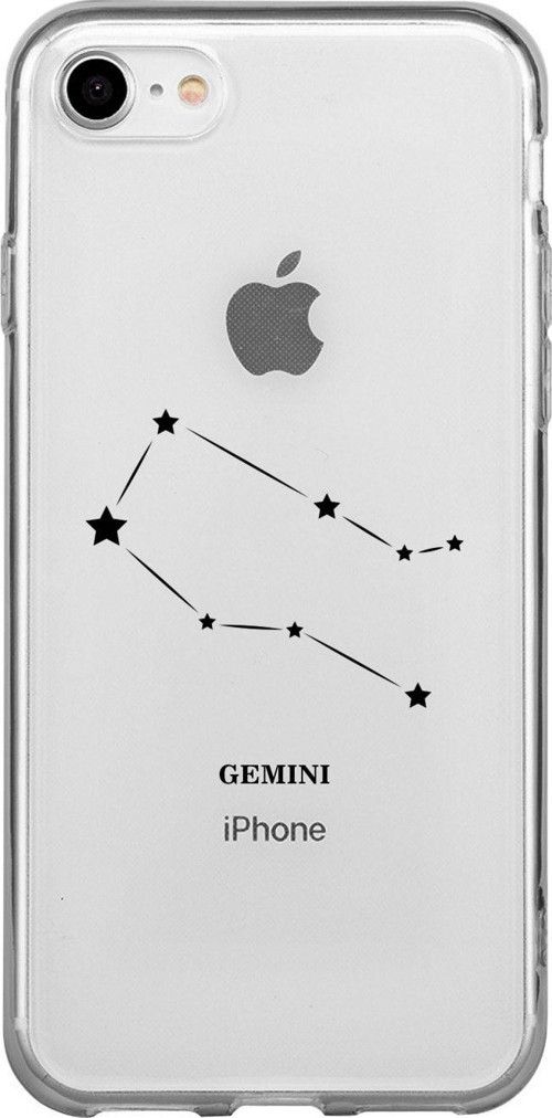 İphone 7 Ikizler Yıldız Desenli Şeffaf Telefon Kılıfı