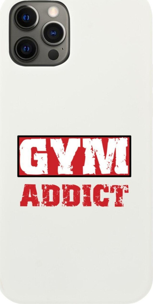 Iphone 12 Pro Gym Addict Tasarımlı Beyaz Telefon Kılıfı
