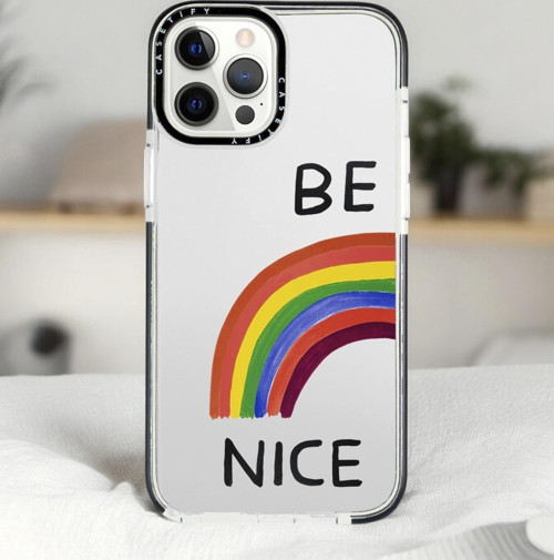 İphone 14 Pro Max Be Nice Desenli Casetify Darbe Emci Silikonlu Telefon Kılıfı