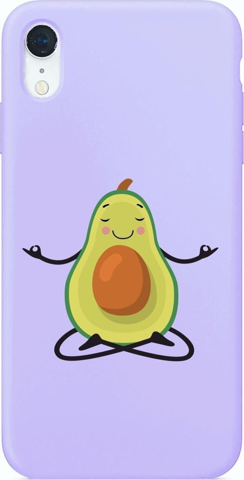 Avokado Tasarımlı İphone Xr Lila Telefon Kılıfı