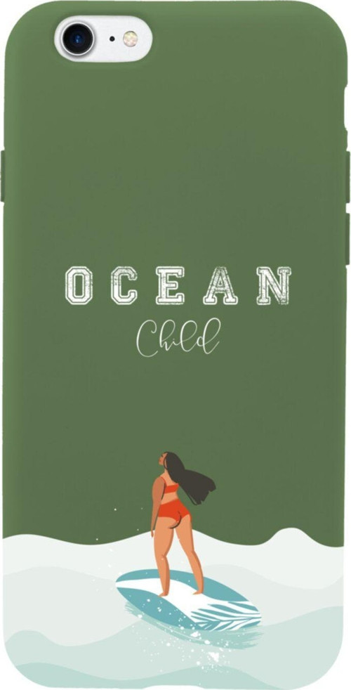 İphone Se Ocean Child Tasarımlı Yeşil Telefon Kılıfı