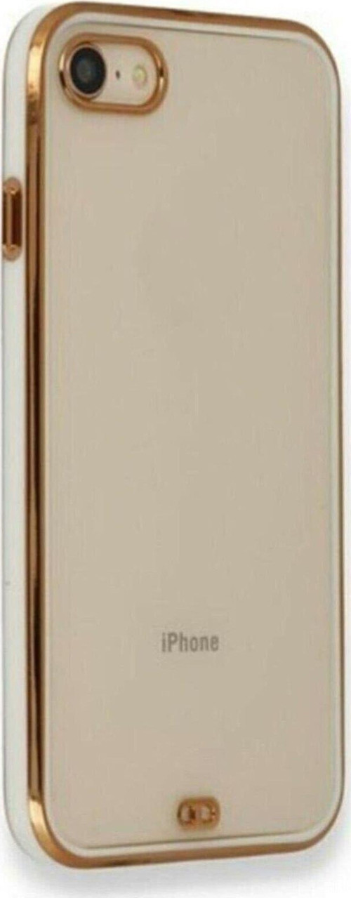 İphone 8 Uyumlu Premium Electrolize Silikonlu Beyaz Telefon Kılıfı
