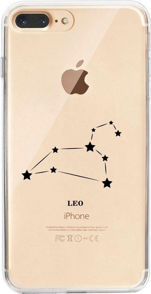 İphone 7 Plus Aslan Yıldız Desenli Şeffaf Telefon Kılıfı