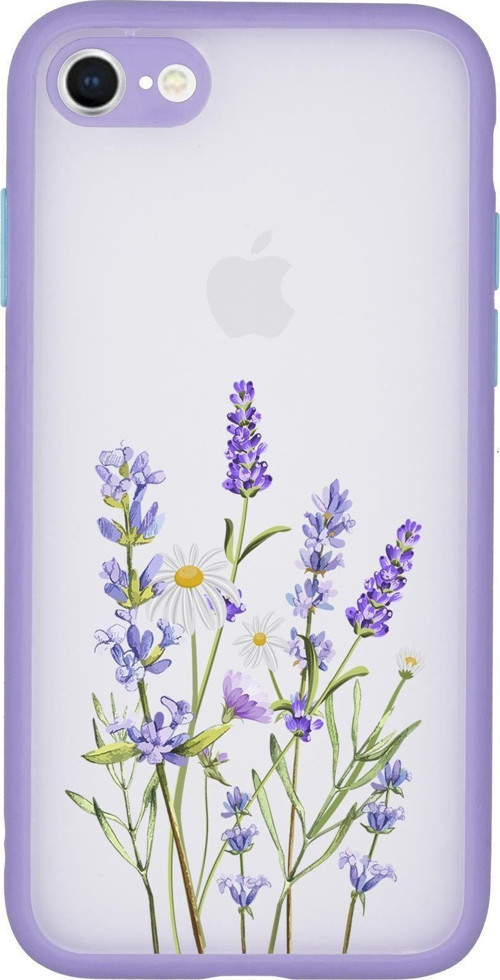 İphone 7 Uyumlu Kamera Lens Korumalı Lavender Desenli Lüx Telefon Kılıfı