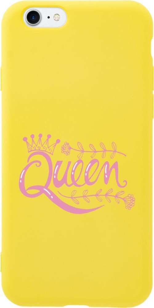 İphone 8 Queen Tasarımlı Sarı Telefon Kılıfı
