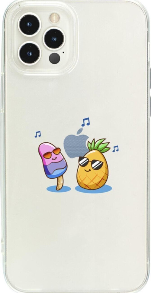İphone 15 Pro Dondurma Ve Ananas Şeffaf Telefon Kılıfı